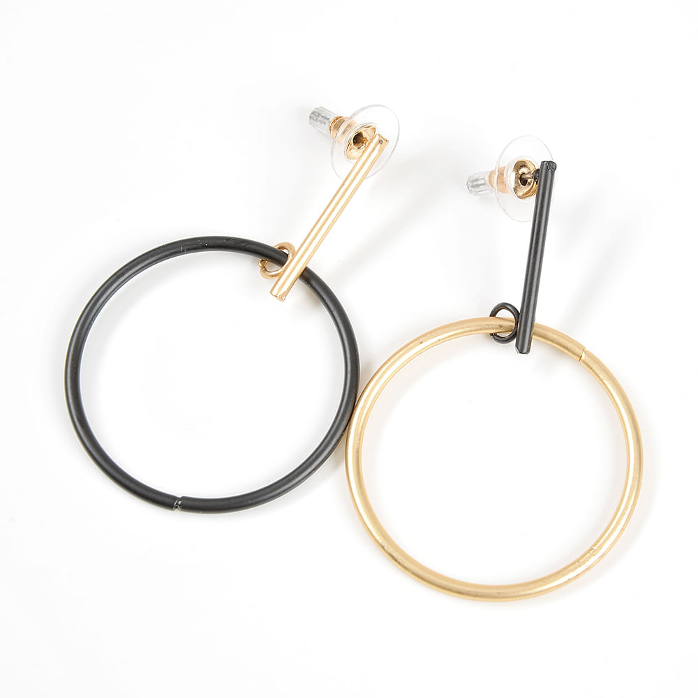 Cercei metalici bicolori - 1 | YEO
