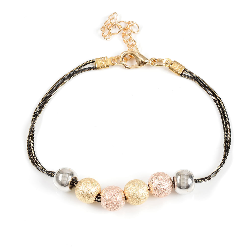 Bratara neagra cu accesorii multicolore - 2 | YEO