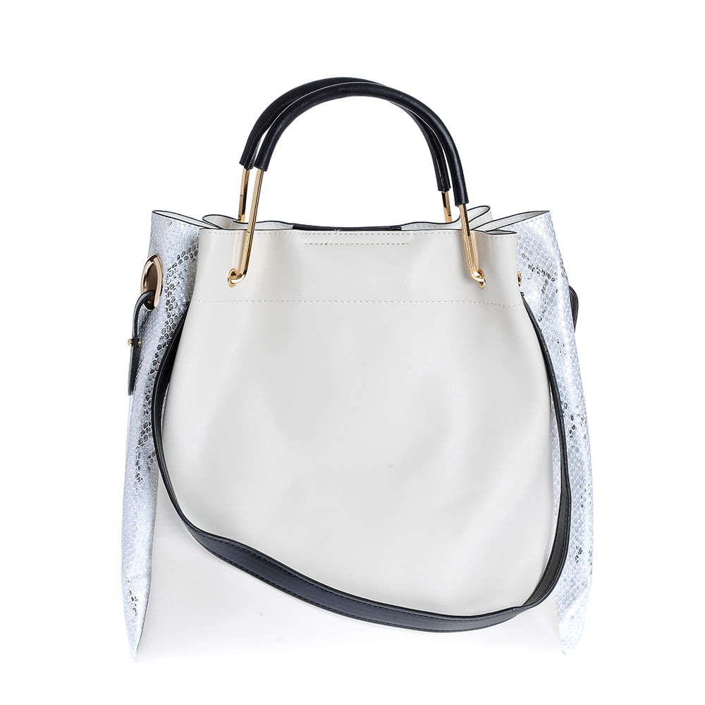 Geanta bej cu model piele de sarpe - 3 | YEO