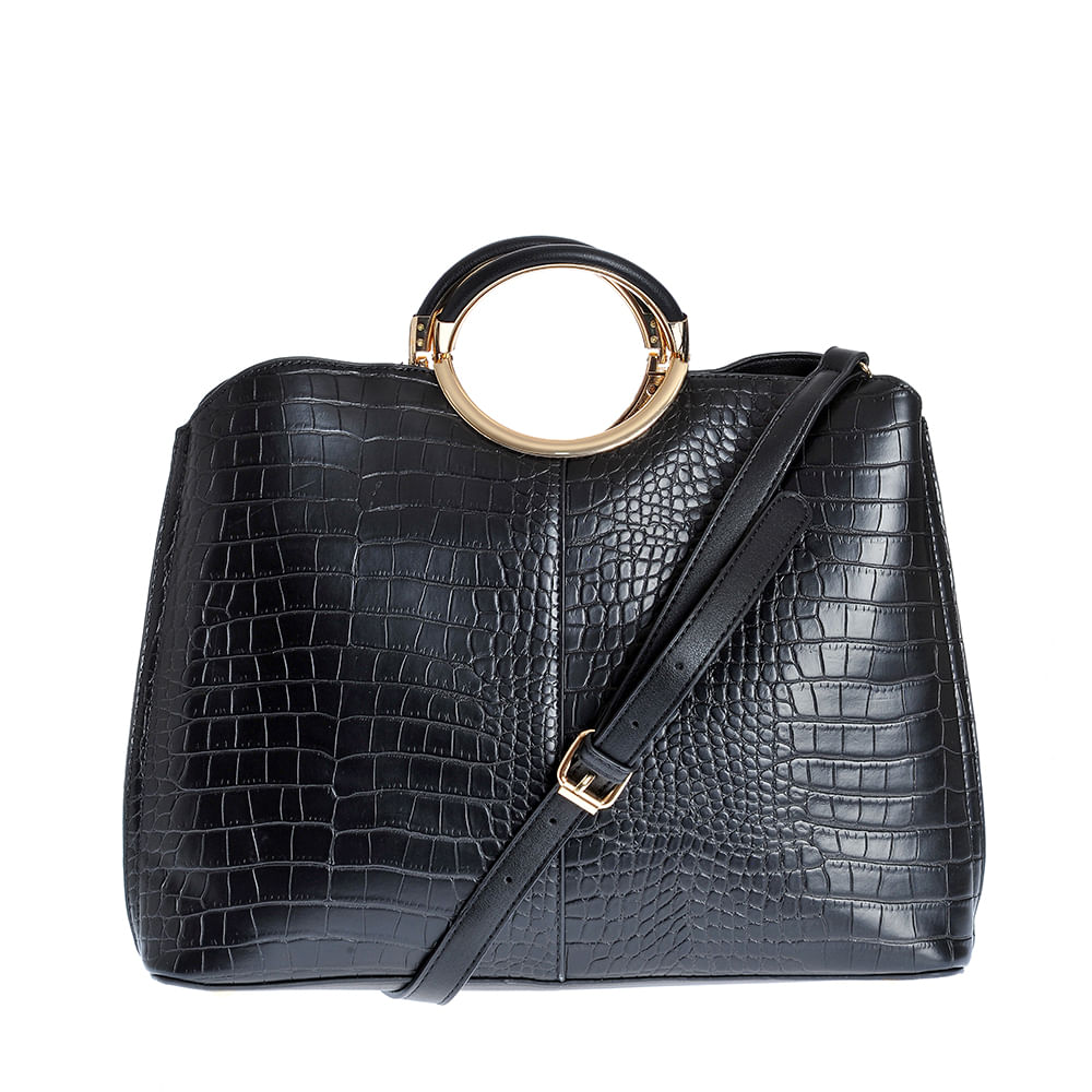Geanta neagra cu model animal print