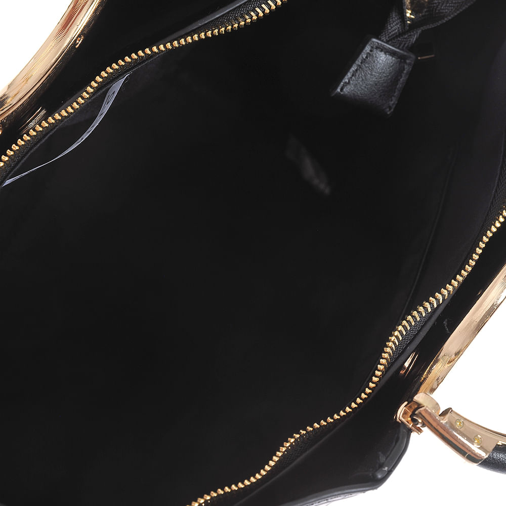Geanta neagra cu model animal print - 4 | YEO