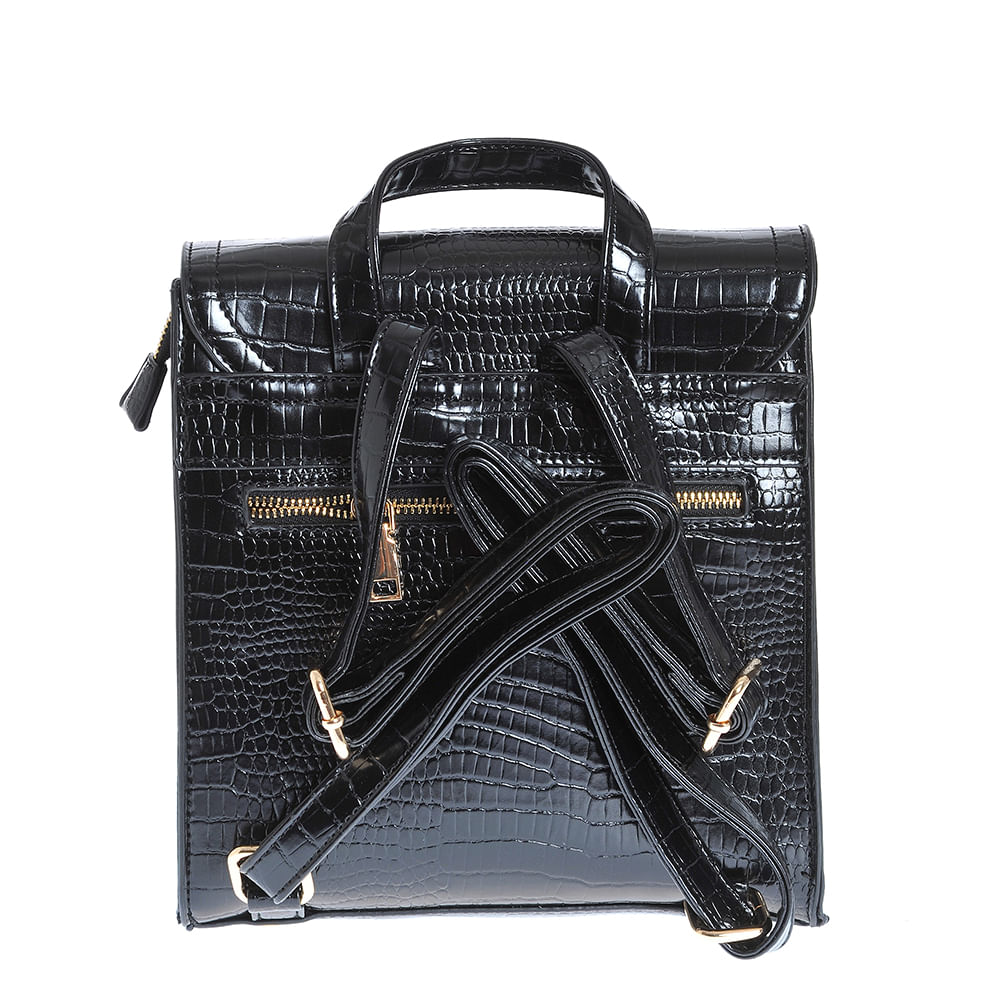 Rucsac negru din piele ecologica cu buzunare - 2 | YEO