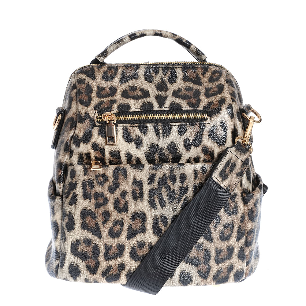 Rucsac din piele ecologica cu model animal print