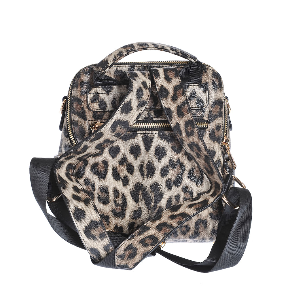 Rucsac din piele ecologica cu model animal print - 2 | YEO