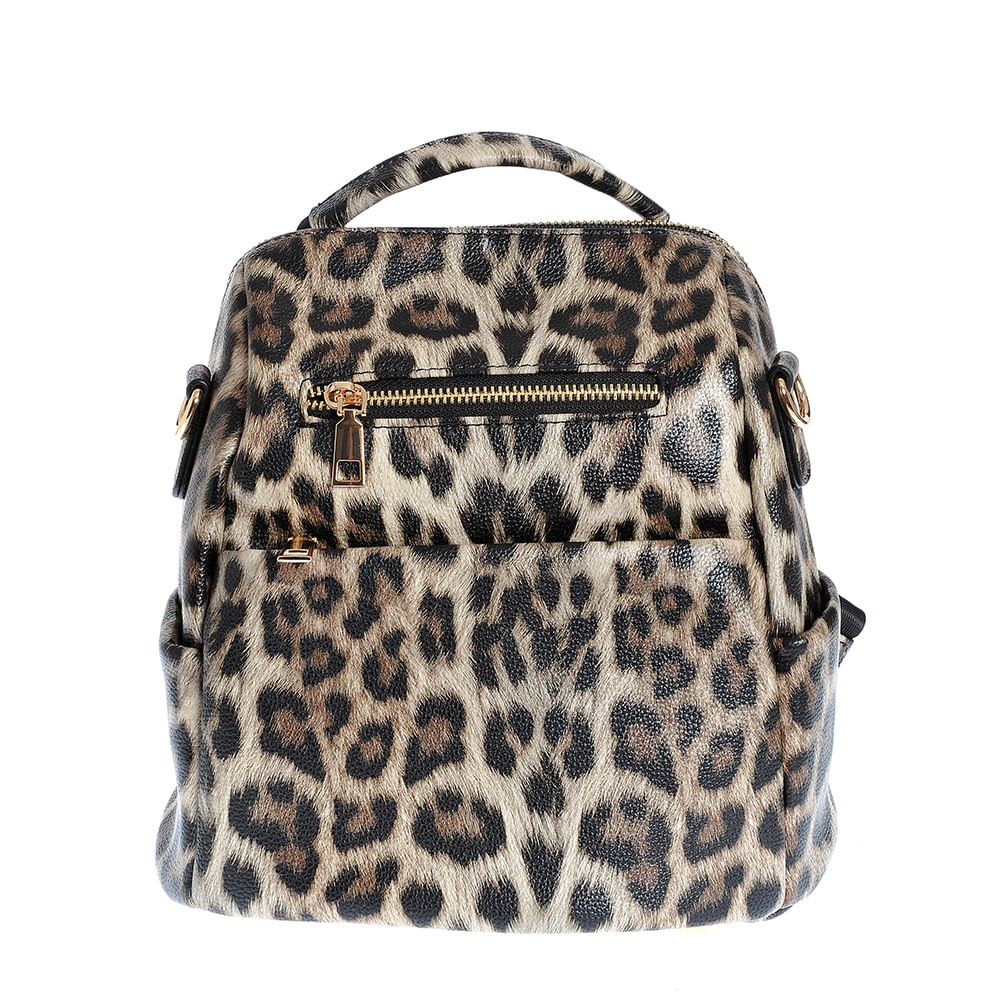 Rucsac din piele ecologica cu model animal print - 3 | YEO