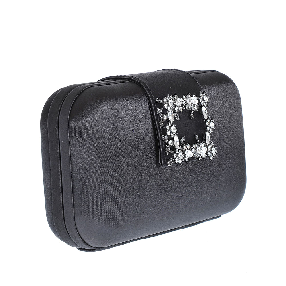 Geanta plic neagra cu pietre acrilice - 1 | YEO