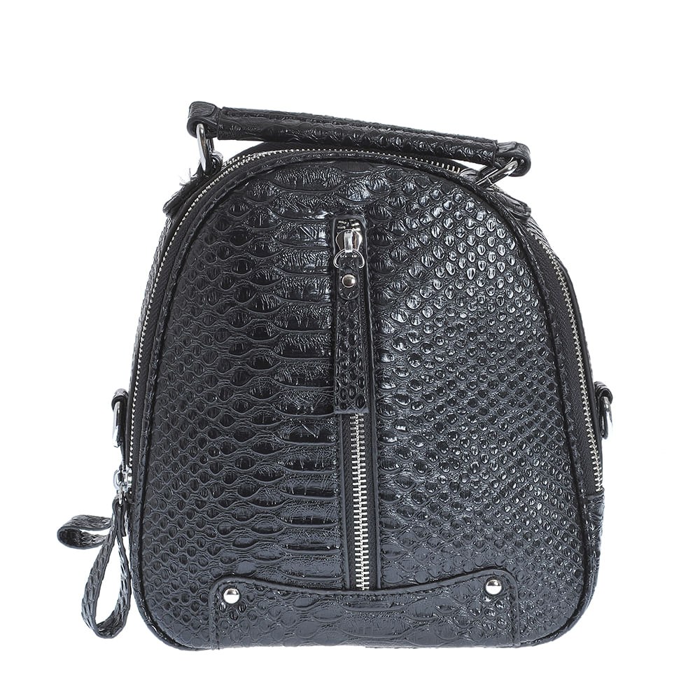 Rucsac negru cu fermoar decorativ
