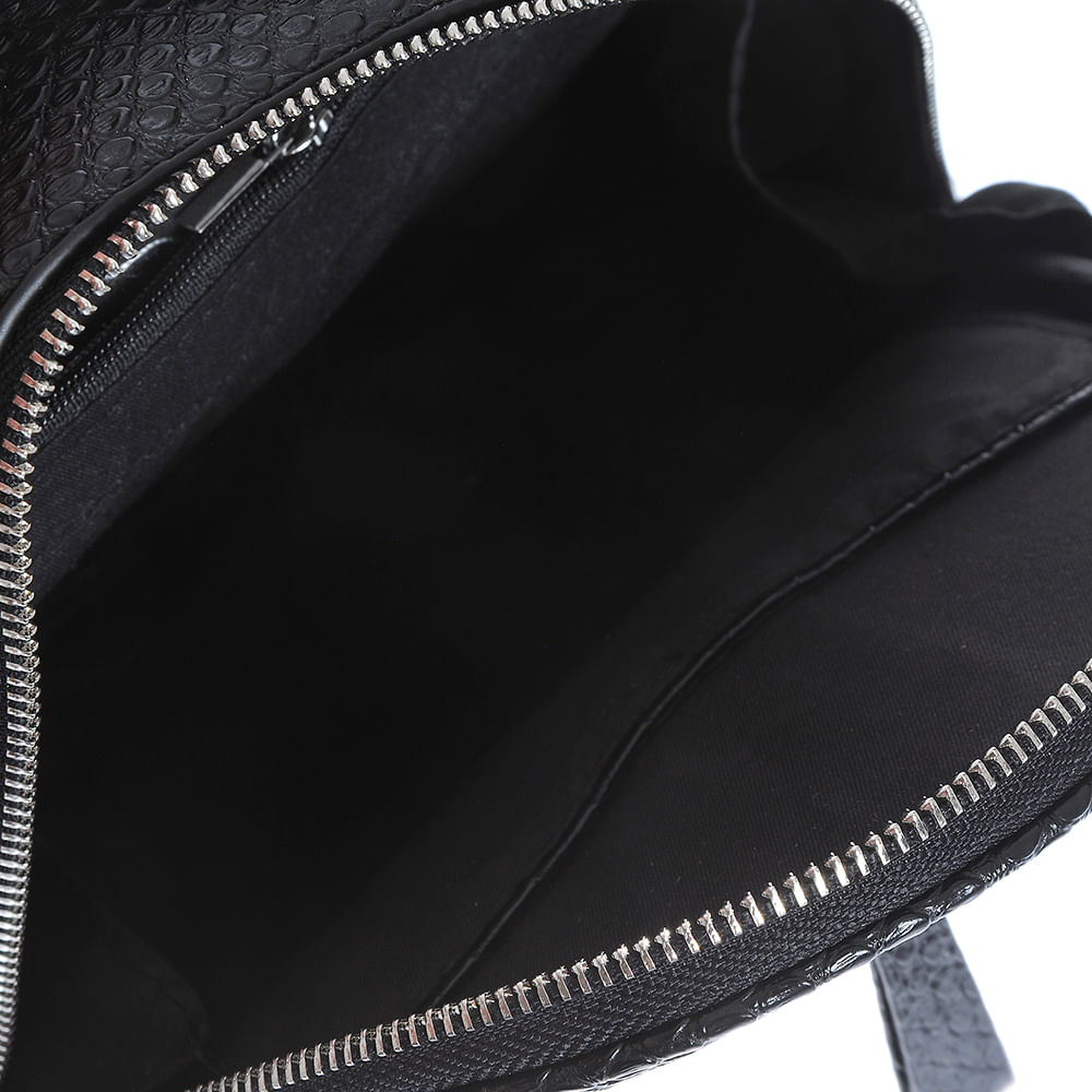Rucsac negru cu fermoar decorativ - 3 | YEO