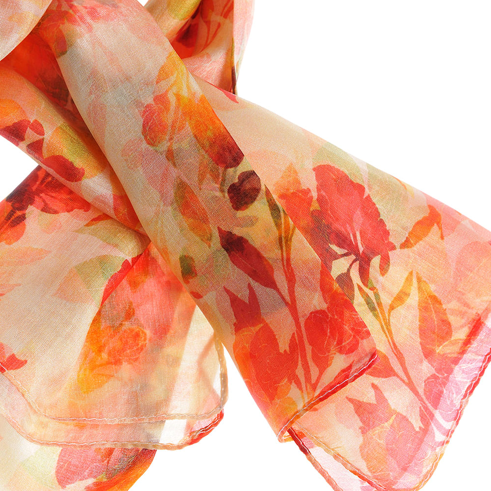Esarfa matase cu imprimeu multicolor 50 x 50 cm - 1 | YEO