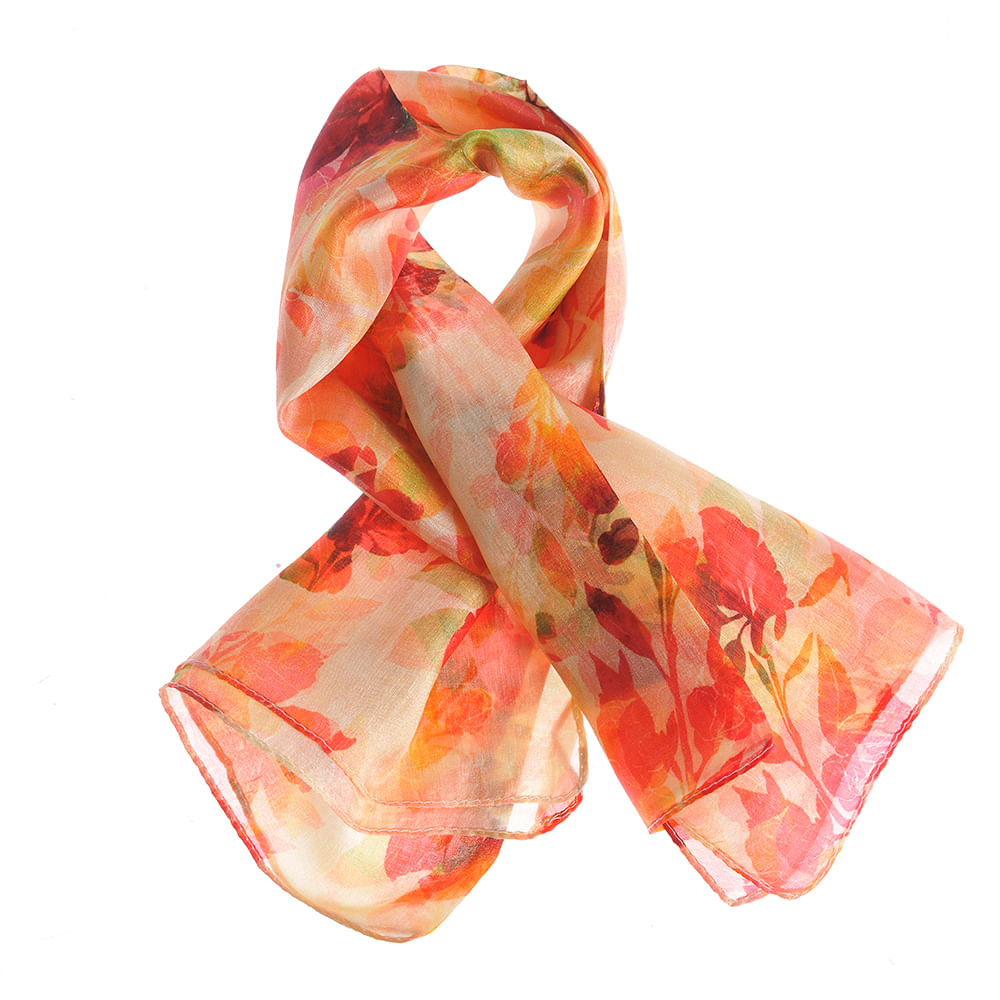 Esarfa matase cu imprimeu multicolor 50 x 50 cm - 3 | YEO
