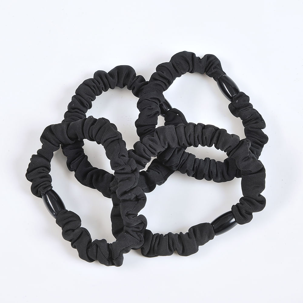Set 4 elastice de par negre cu aspect satinat