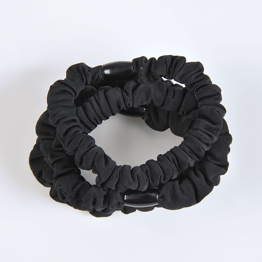 Set 4 elastice de par negre cu aspect satinat - 2 | YEO