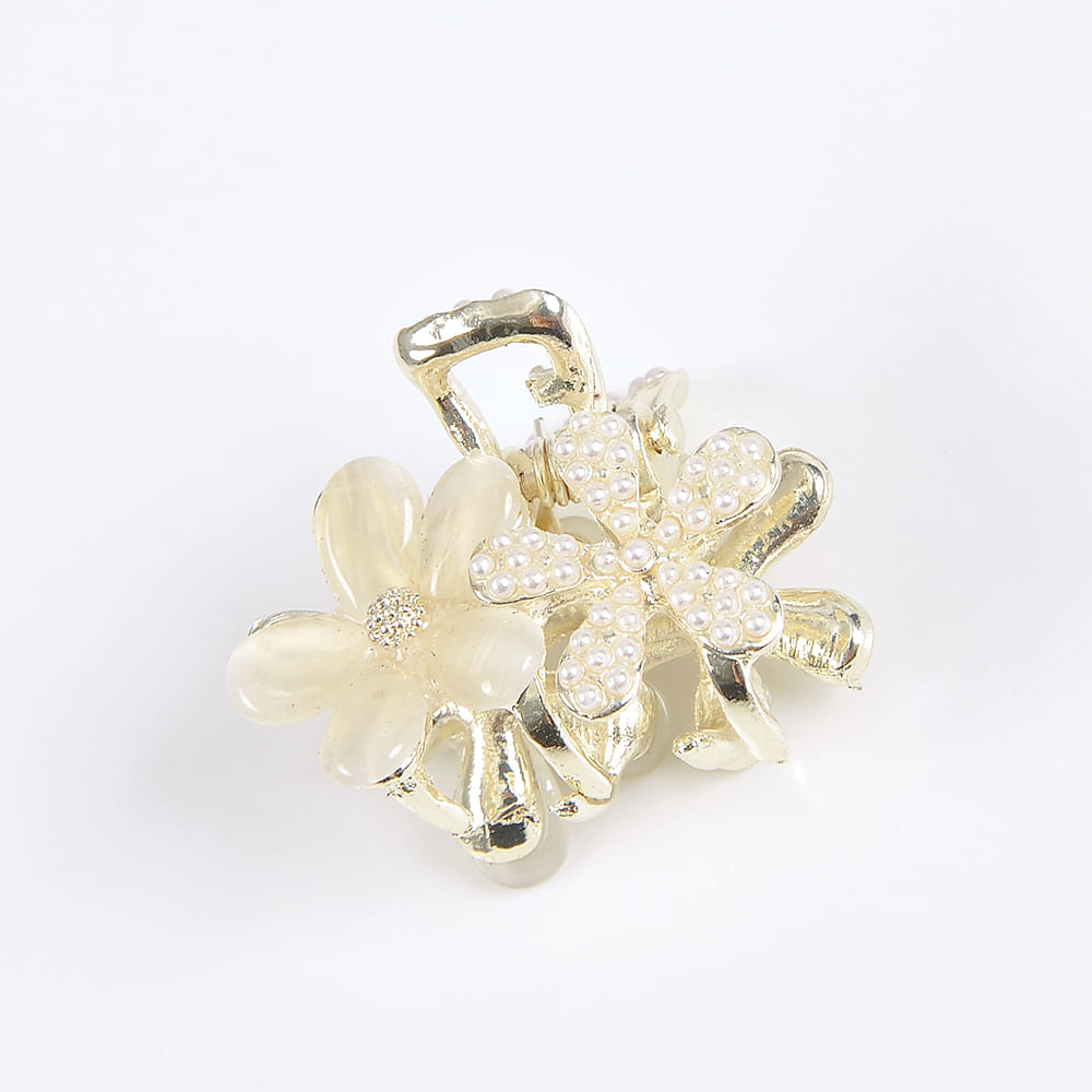 Cleste par forma floare cu perle albe - 3 | YEO