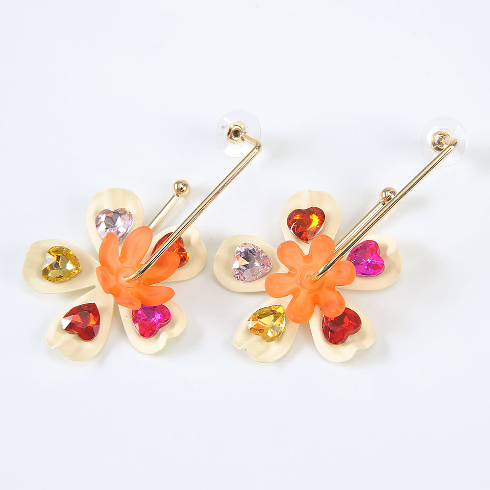 Cercei forma floare cu pietre multicolore - 2 | YEO