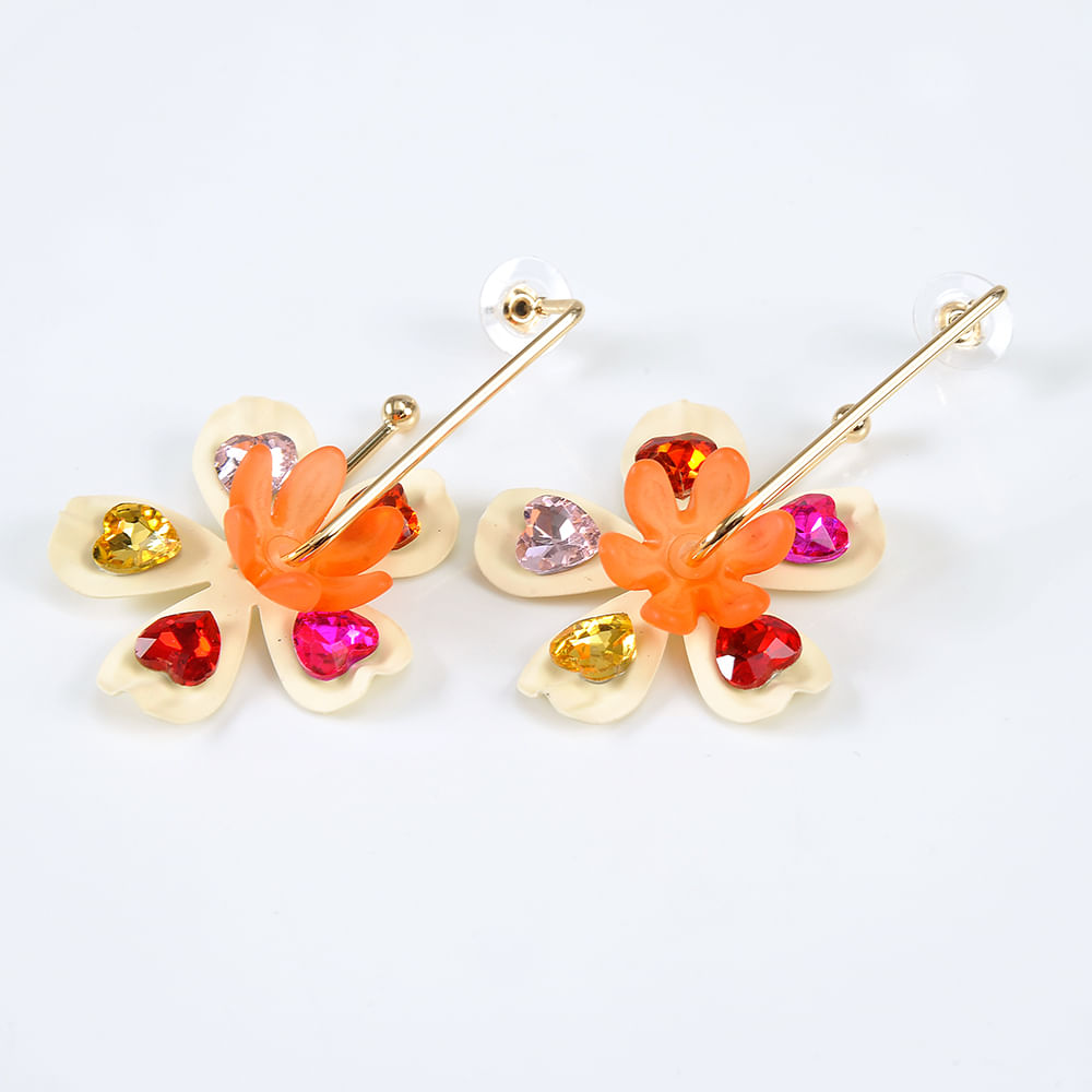 Cercei forma floare cu pietre multicolore - 3 | YEO