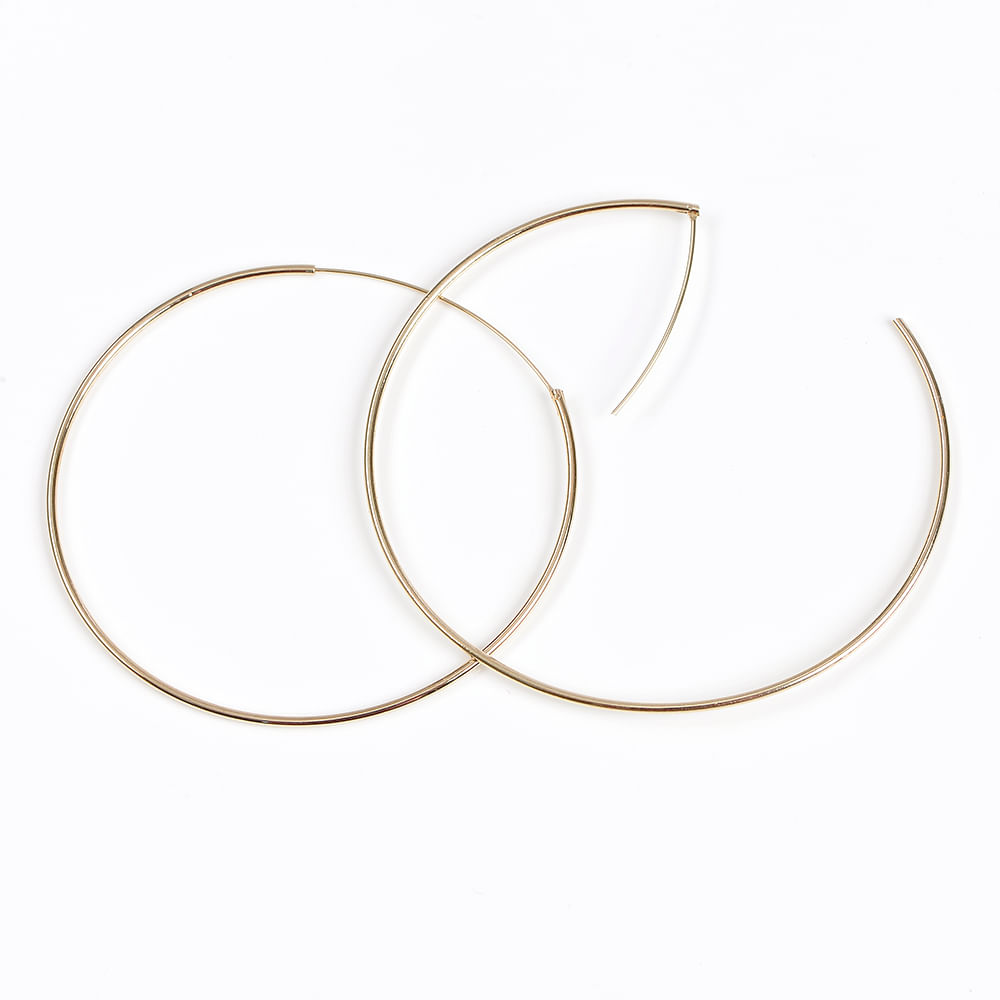Cercei hoop placati cu aur 60 mm - 1 | YEO