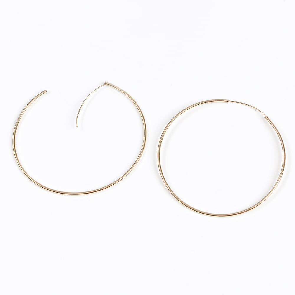 Cercei hoop placati cu aur 45 mm