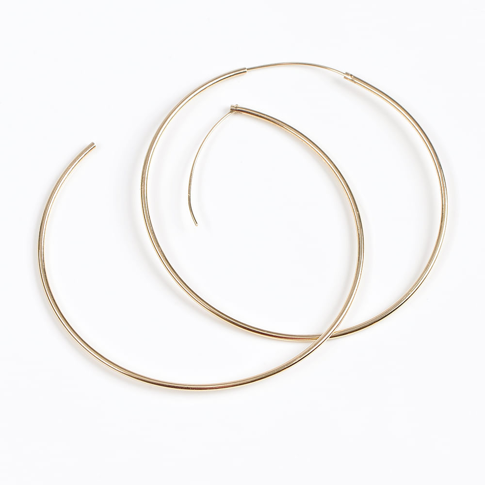 Cercei hoop placati cu aur 45 mm - 1 | YEO