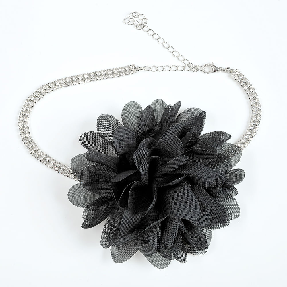 Colier cu floare neagra - 3 | YEO