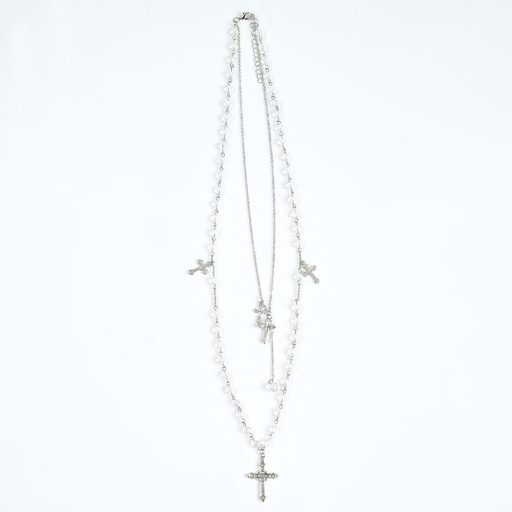 Colier argintiu cu cruciulite