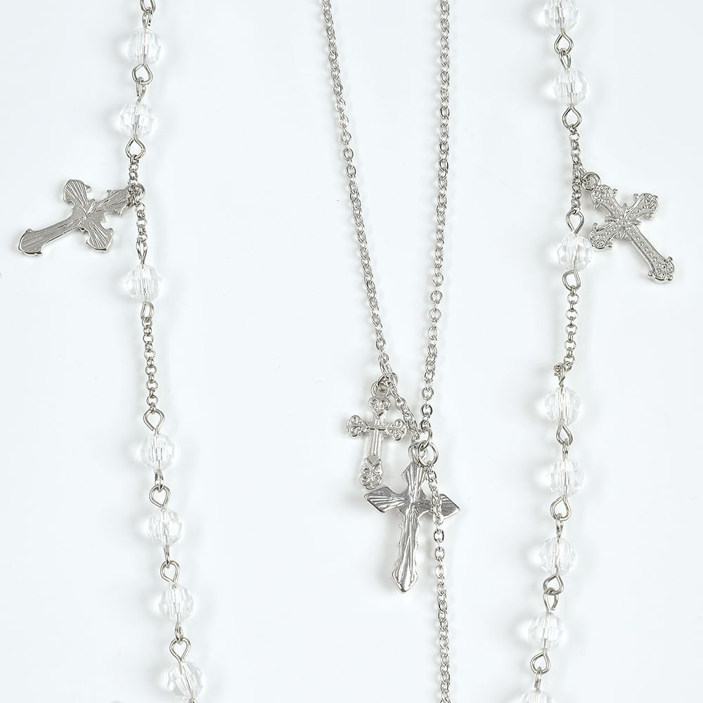 Colier argintiu cu cruciulite - 1 | YEO