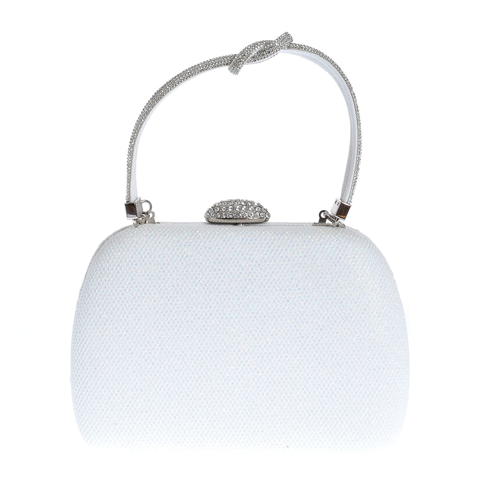 Geanta plic alba cu sclipici multicolor - 3 | YEO