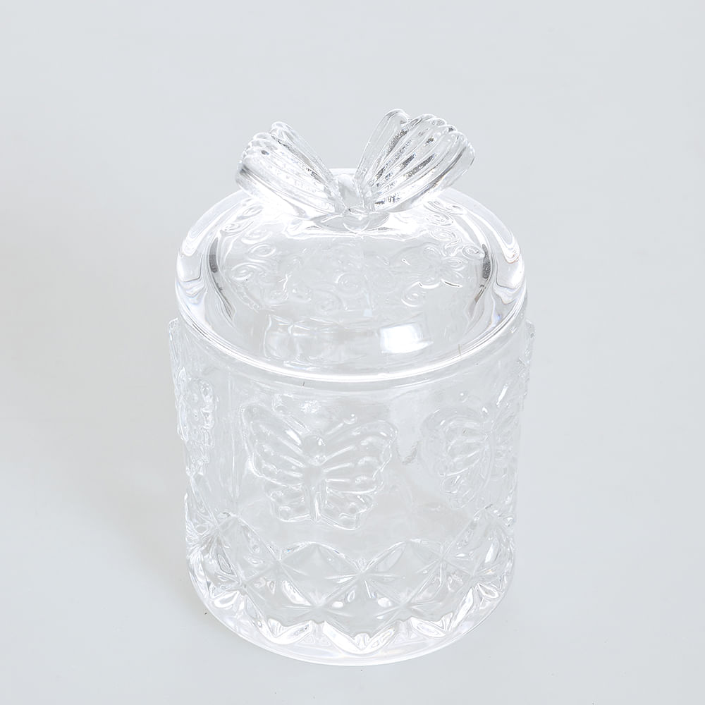 Cutie sticla cu capac forma fluture 11.5 cm - 2 | YEO