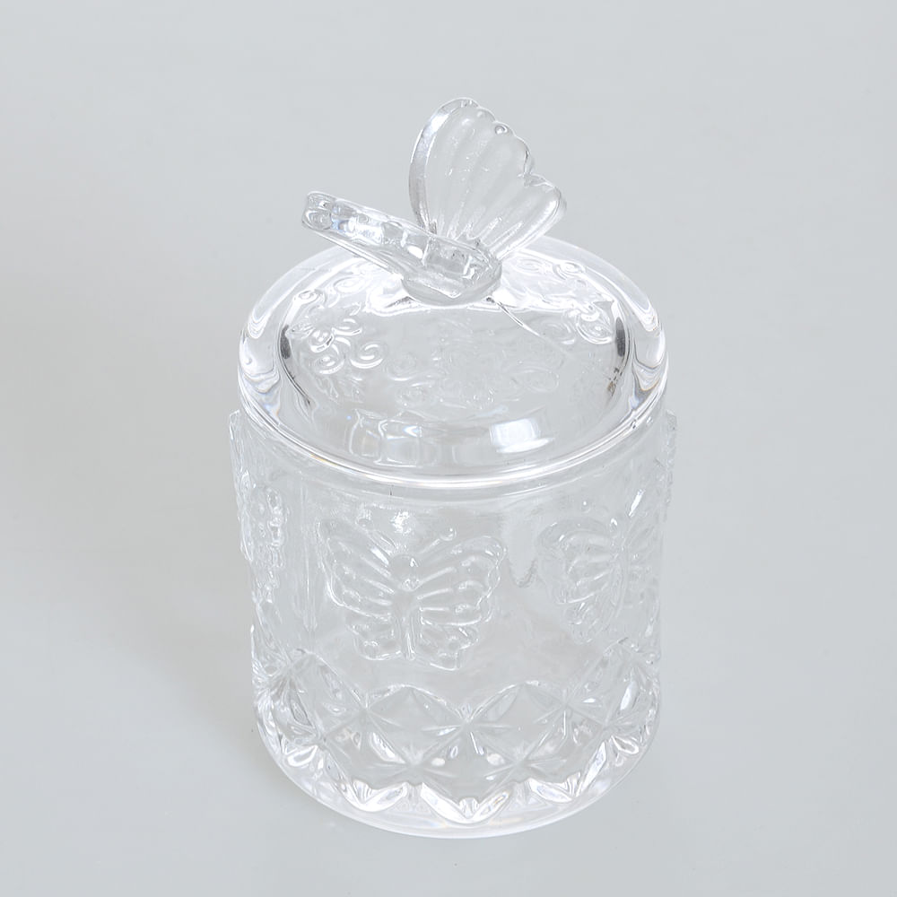Cutie sticla cu capac forma fluture 11.5 cm - 3 | YEO