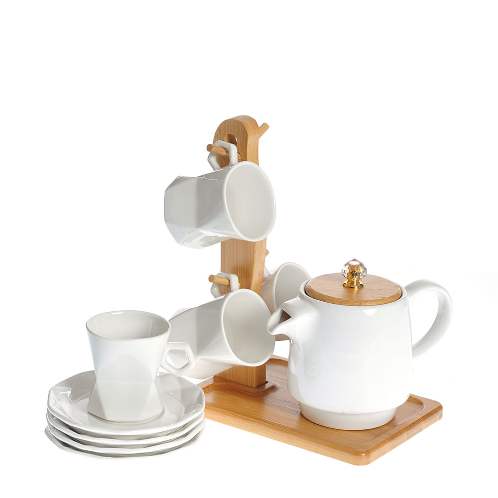 Set ceainic cu 4 cesti si farfurii - 1 | YEO