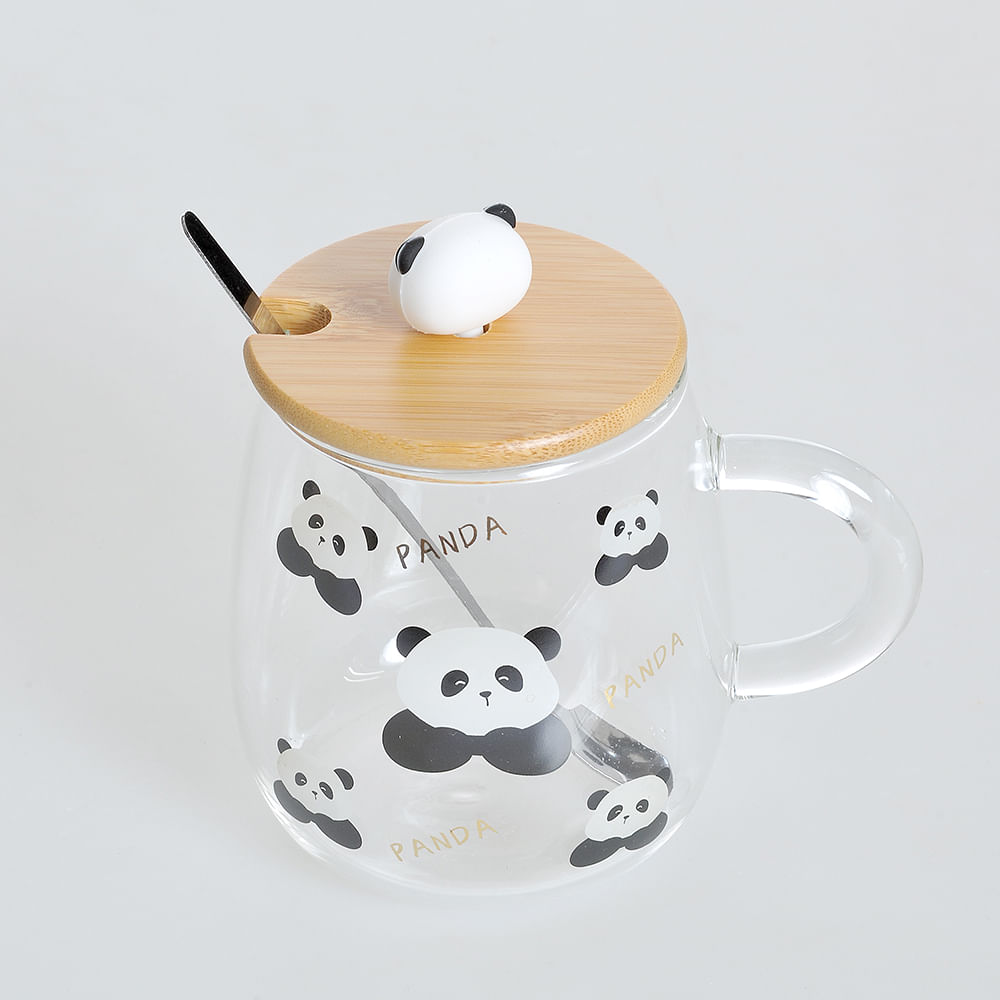 Cana panda cu capac si lingurita