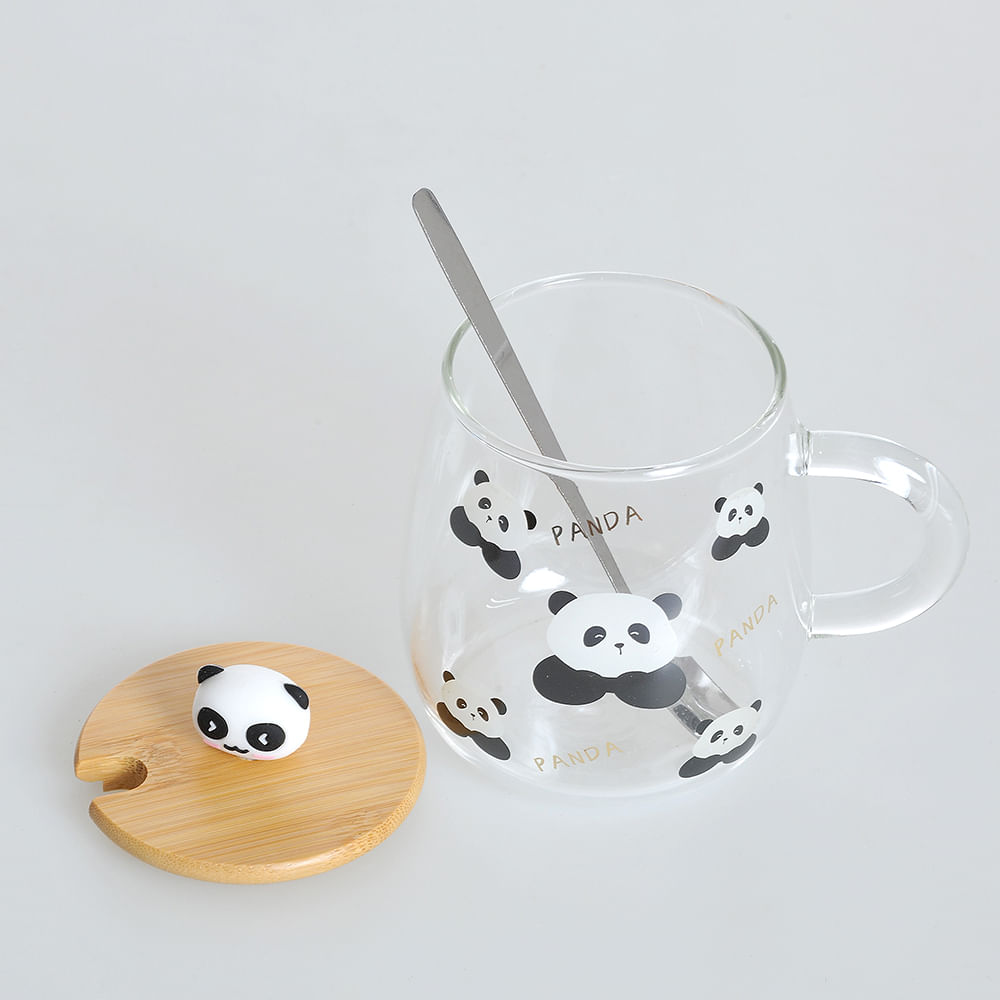 Cana panda cu capac si lingurita - 1 | YEO