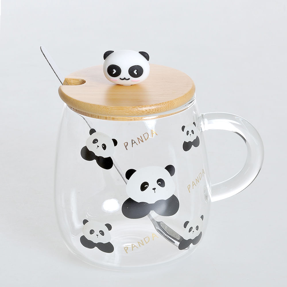Cana panda cu capac si lingurita - 2 | YEO