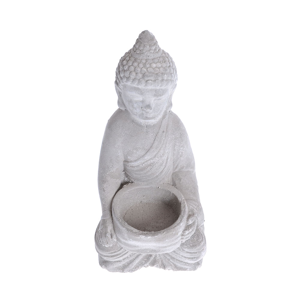 Suport lumanare Buddha gri 15.5 cm - 2 | YEO