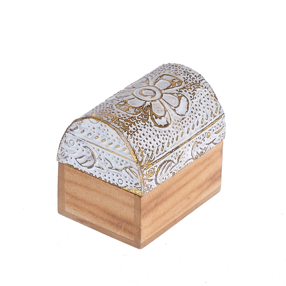 Cutie bijuterii aurie cu model floral 5 cm - 1 | YEO