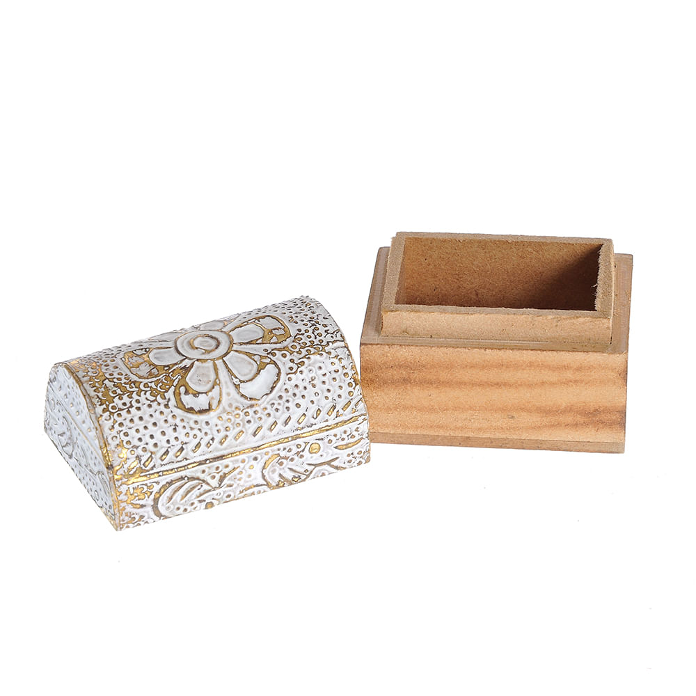 Cutie bijuterii aurie cu model floral 5 cm - 2 | YEO