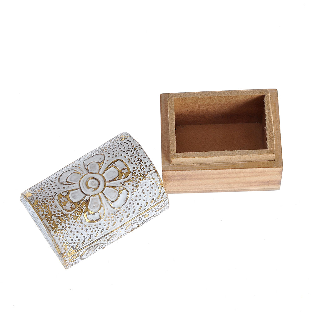 Cutie bijuterii aurie cu model floral 5 cm - 3 | YEO