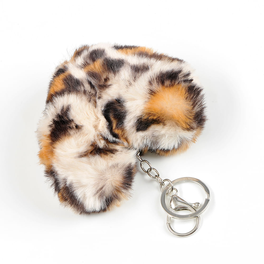 Breloc inima cu model animal print - 1 | YEO