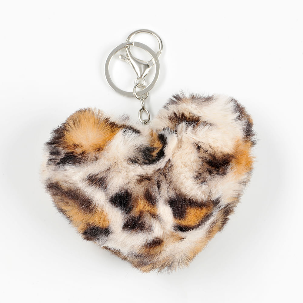 Breloc inima cu model animal print - 2 | YEO