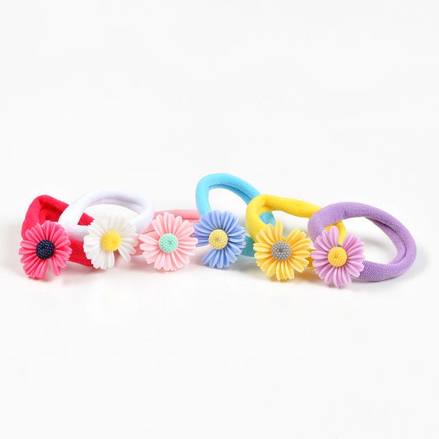 Set 6 elastice de par cu flori