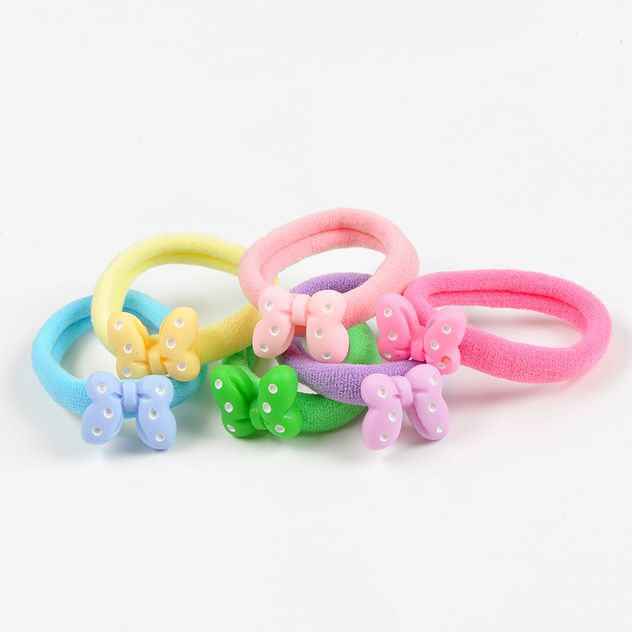 Set 6 elastice de par multicolore cu fundite