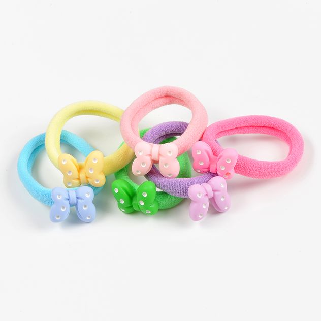 Set 6 elastice de par multicolore cu fundite