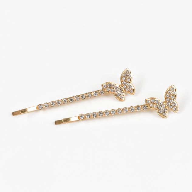 Set 2 agrafe de par aurii decor fluture
