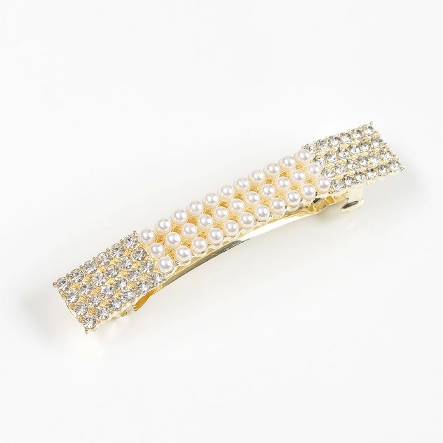 Clama de par eleganta cu perle si pietre acrilice