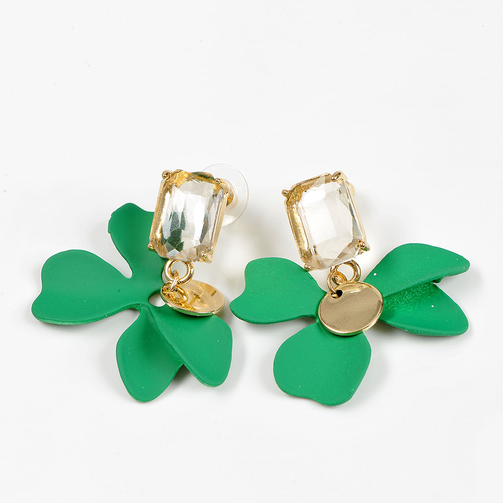 Cercei cu floare verde - 1 | YEO