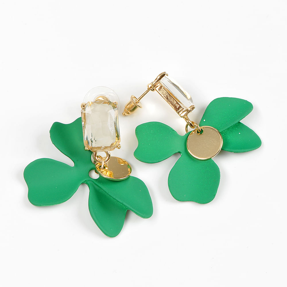 Cercei cu floare verde - 2 | YEO