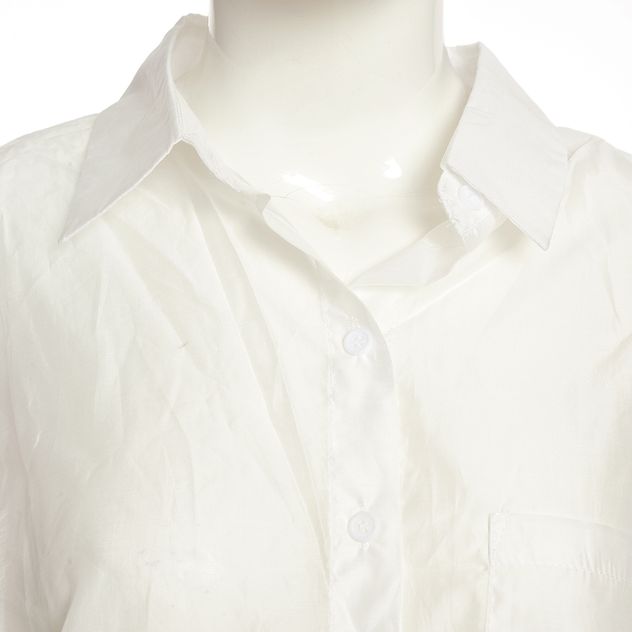 Camasa alba oversize din material vaporos