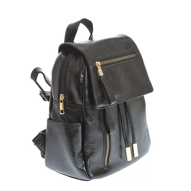 Rucsac negru cu buzunare laterale