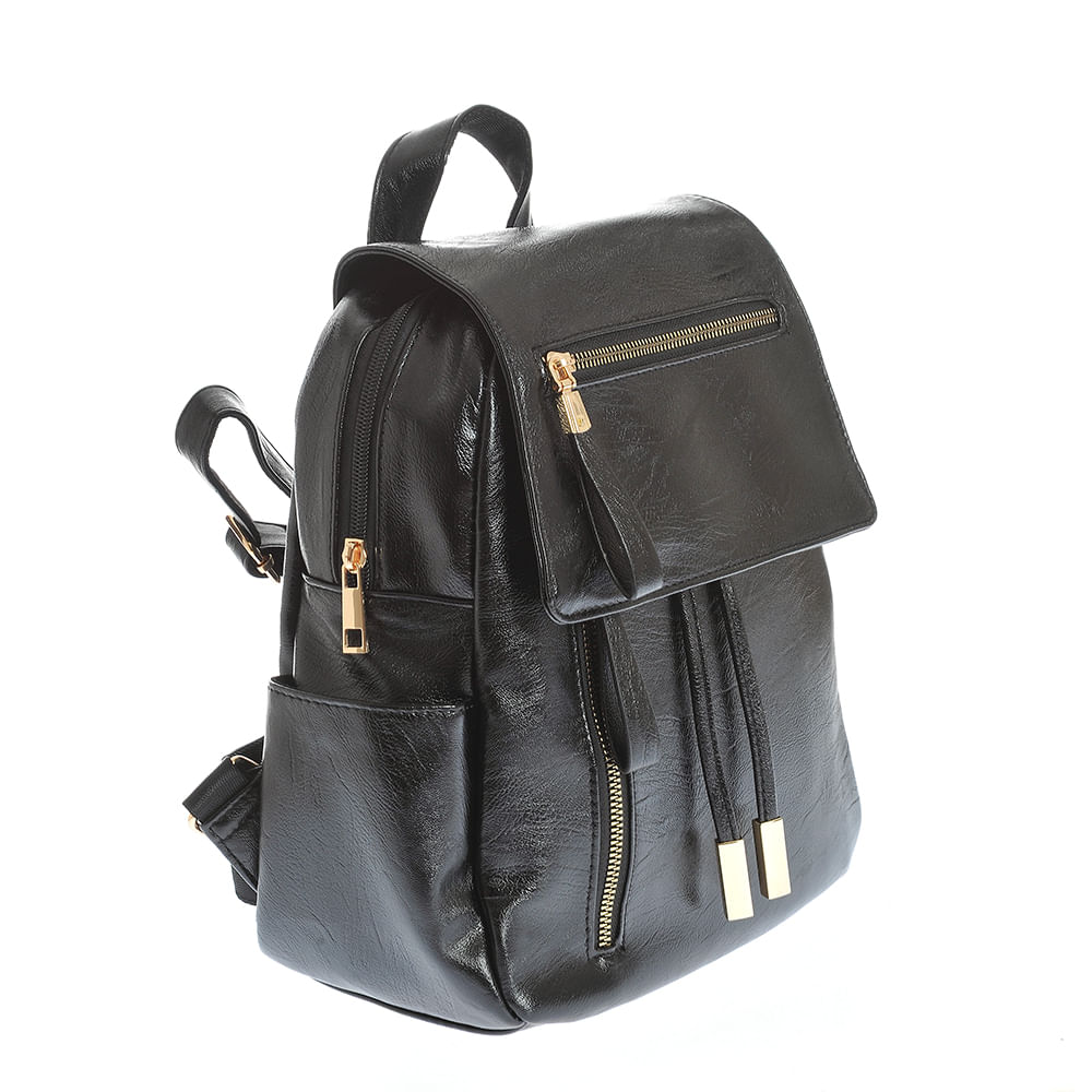 Rucsac negru cu buzunare laterale - 1 | YEO