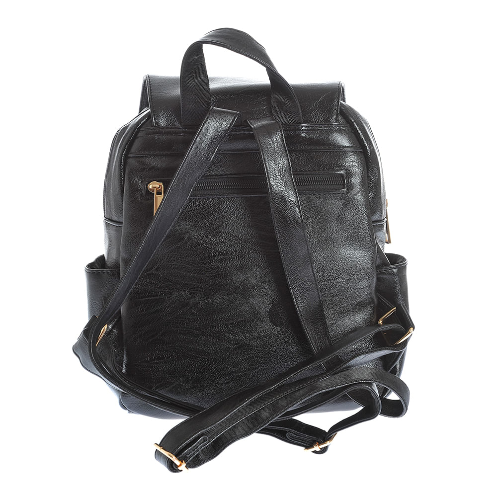 Rucsac negru cu buzunare laterale - 2 | YEO