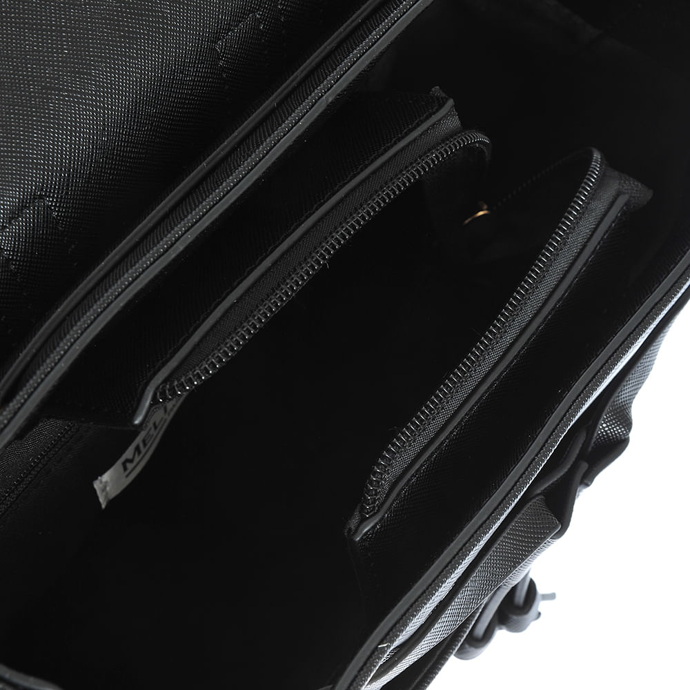 Rucsac negru tip satchel - 3 | YEO